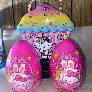 Hello Kitty Rainbow Cupcake and Egg Set - Pink and Yellow